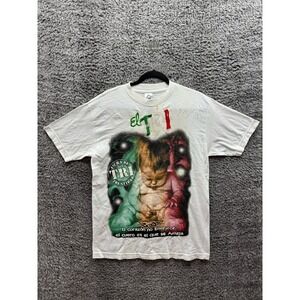 Vintage El Tri Mexican Rock Band Double Sided Graphic T Shirt White Mens Size M‎